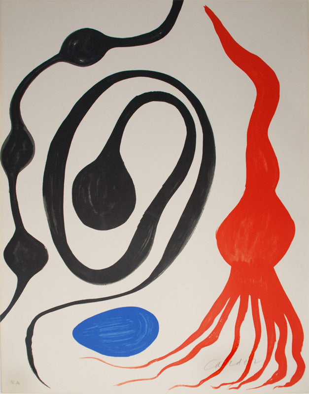 Alexander Calder Aquatic Forms With Red Squid