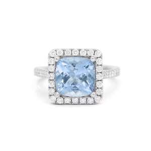 JBGRG1971 Aquamarine Ring Square Cut