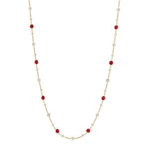 DCRNK0207 Diamond Ruby Alternating Necklace