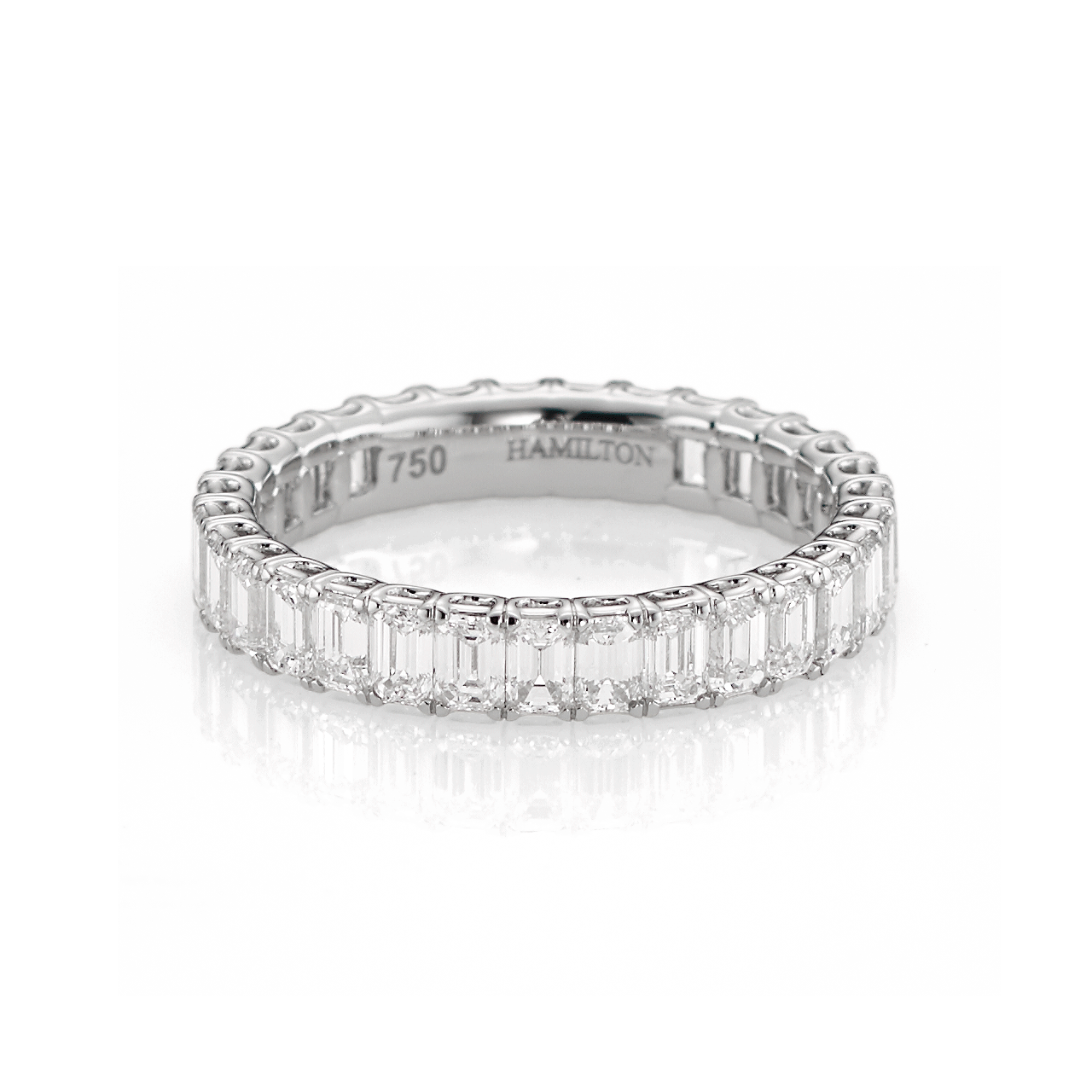 18K White Gold and Diamond Baguette Band