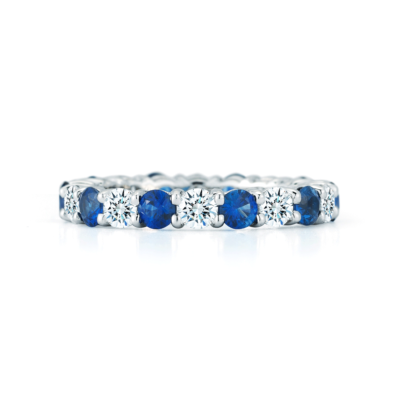 Platinum Sapphire and Diamond Eternity Band