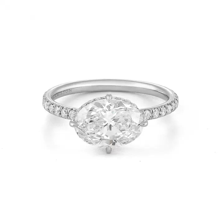 Platinum and Oval 2.50CT Diamond Engagement Ring GIA Certified