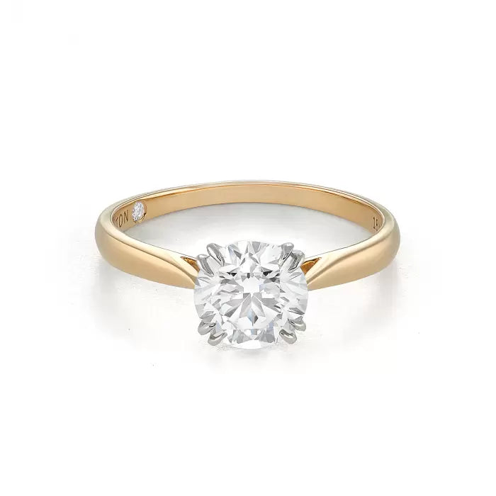 Hamilton Centennial 18k Yellow Gold and 1.24CT Round Diamond Engagement Ring