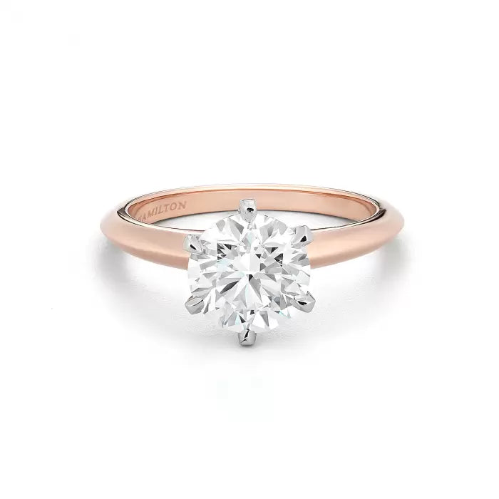 Embrace 18k Rose Gold Engagement Ring For Round Diamond