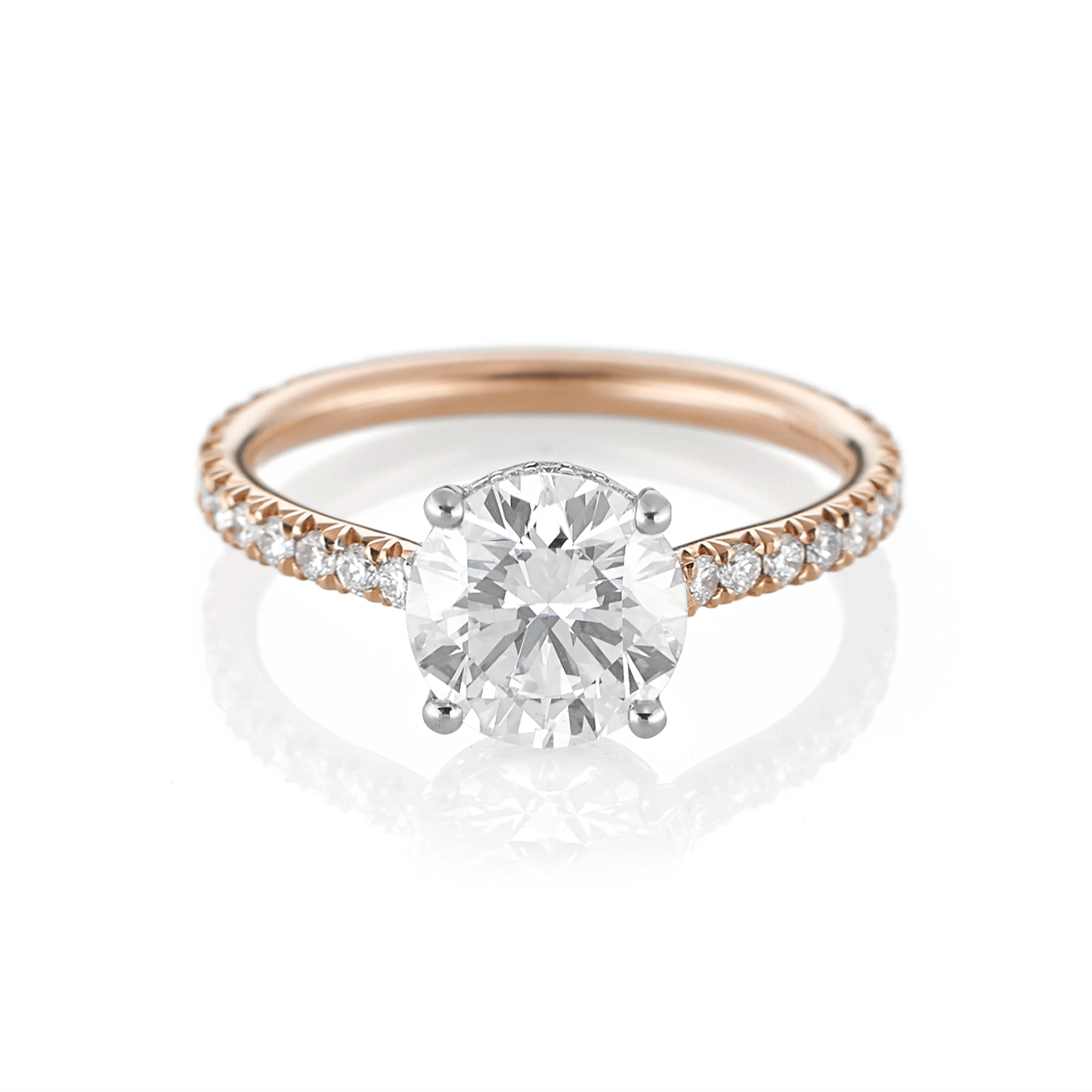 18K Rose Gold Engagement Ring Mounting