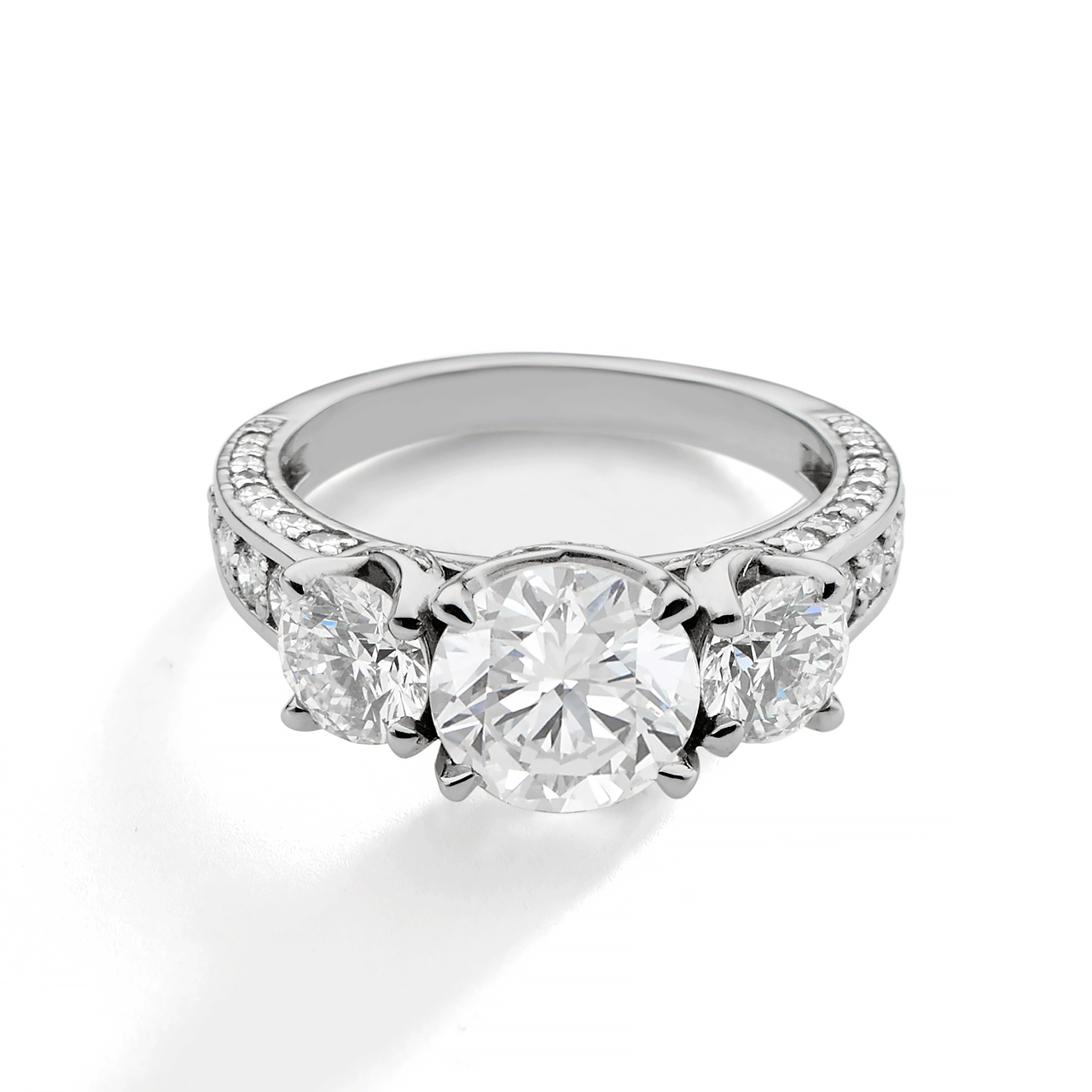 1912 Platinum 3 Stone Diamond Ring