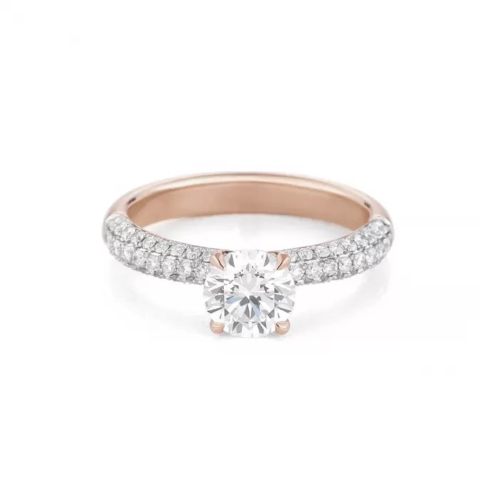 Grace 18k Rose Gold and Diamond Engagement Mounting Ring