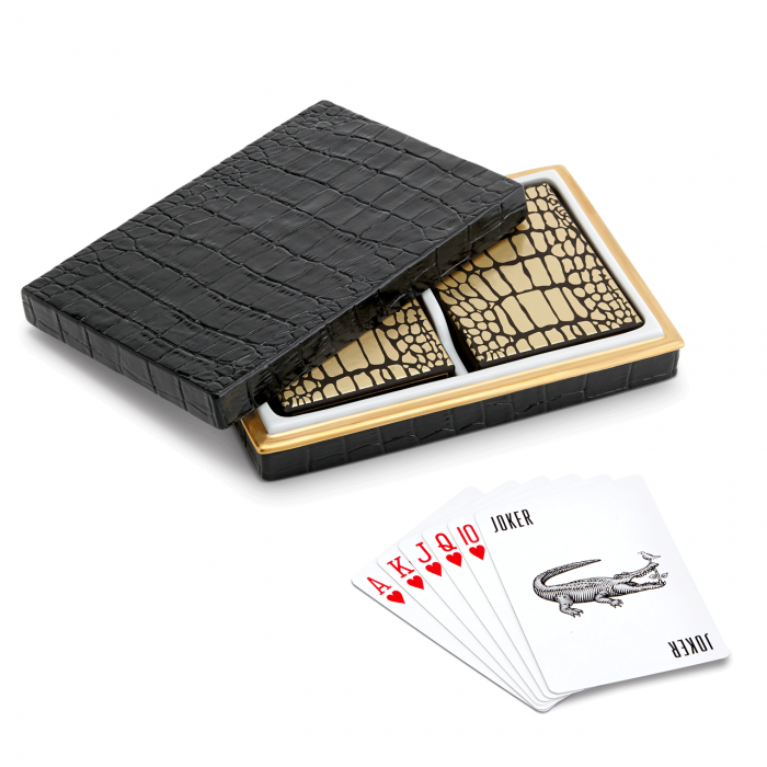 fancy gator skin playing-card holder