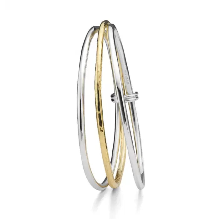 Sterling Silver/Gold Mix Bangle Set