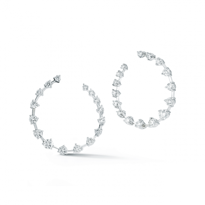 Jade Trau 18k Gold Crescent Diamond Earrings
