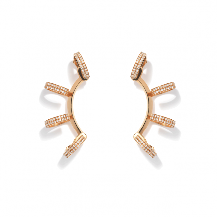 Repossi Barbere 18k Rose and Gold Diamond Earrings