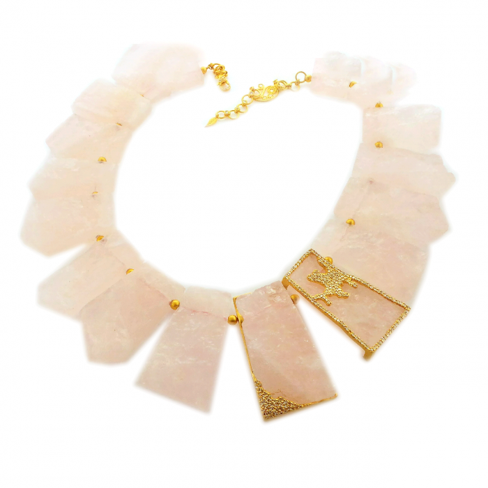 Coomi Affinity 20k Gold and Rose Quartz necklace