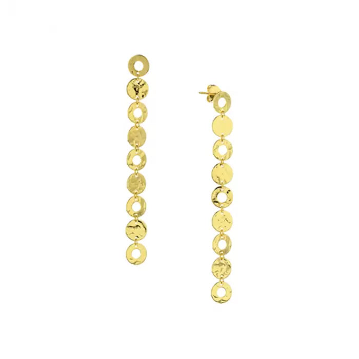 14k Gold Disc Circle Earrings