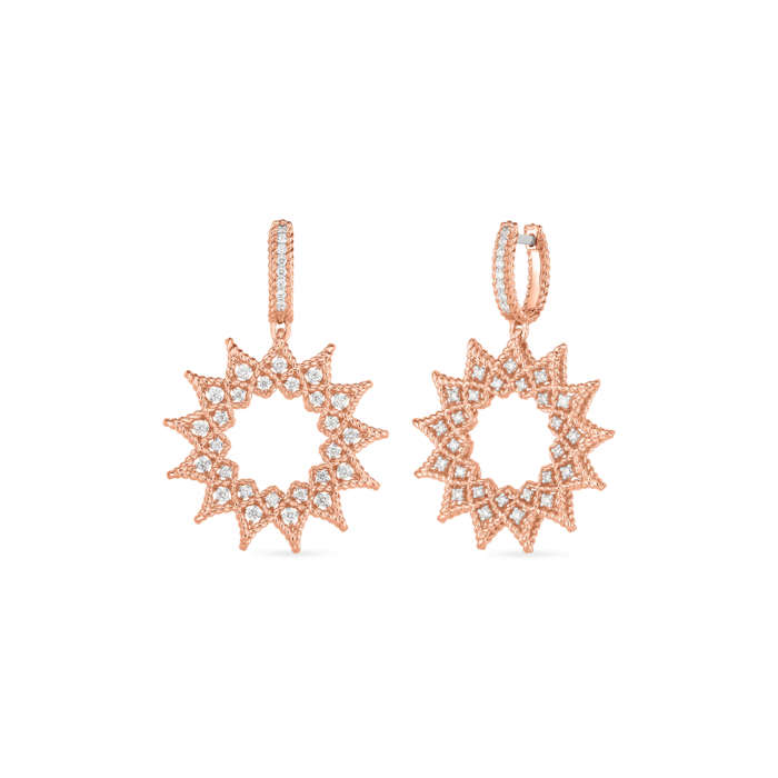 Roberto Coin Roman Barocco Sunburst Diamond Earrings 