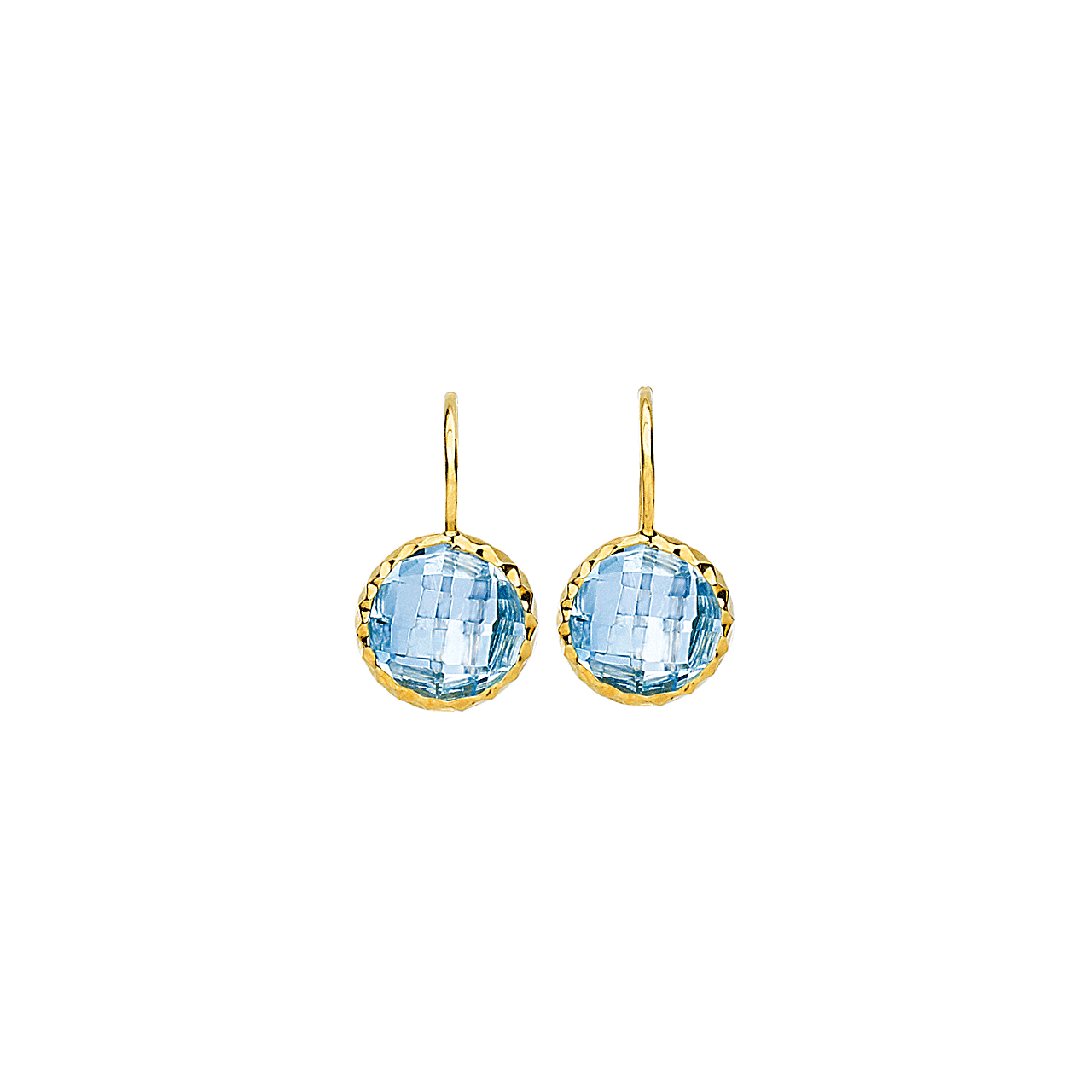 Facets 14K Gold And Blue Topaz Drop Earrings