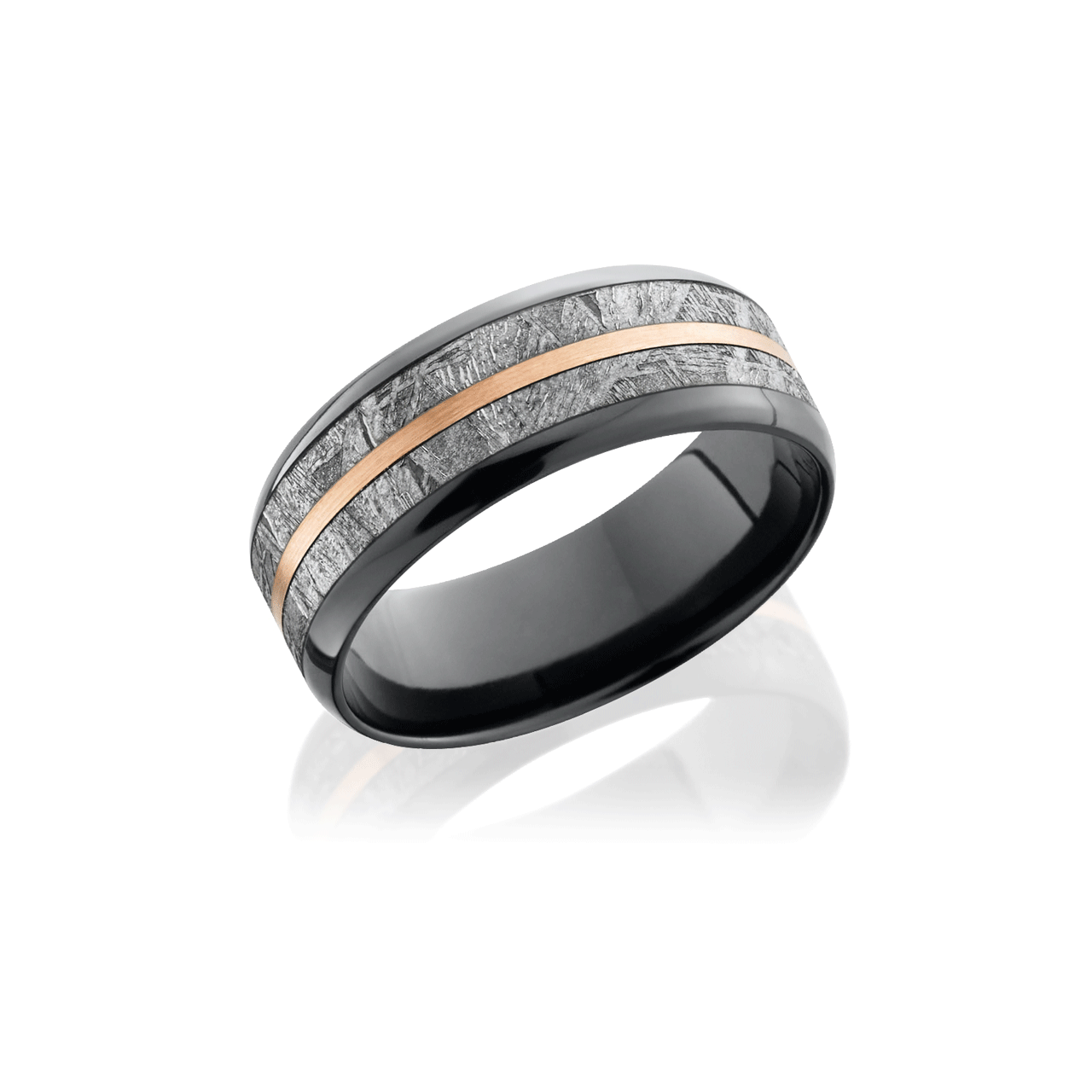 Zirconium and Meteorite 8mm Wedding Band