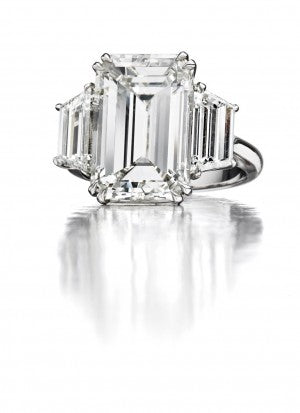 Emerald cut diamond ring