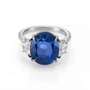 DCSRG2233 Oval Sapphire and Diamond Ring