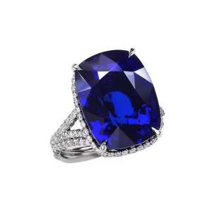 DCSRG2074 Platinum and Ceylon Sapphire Ring