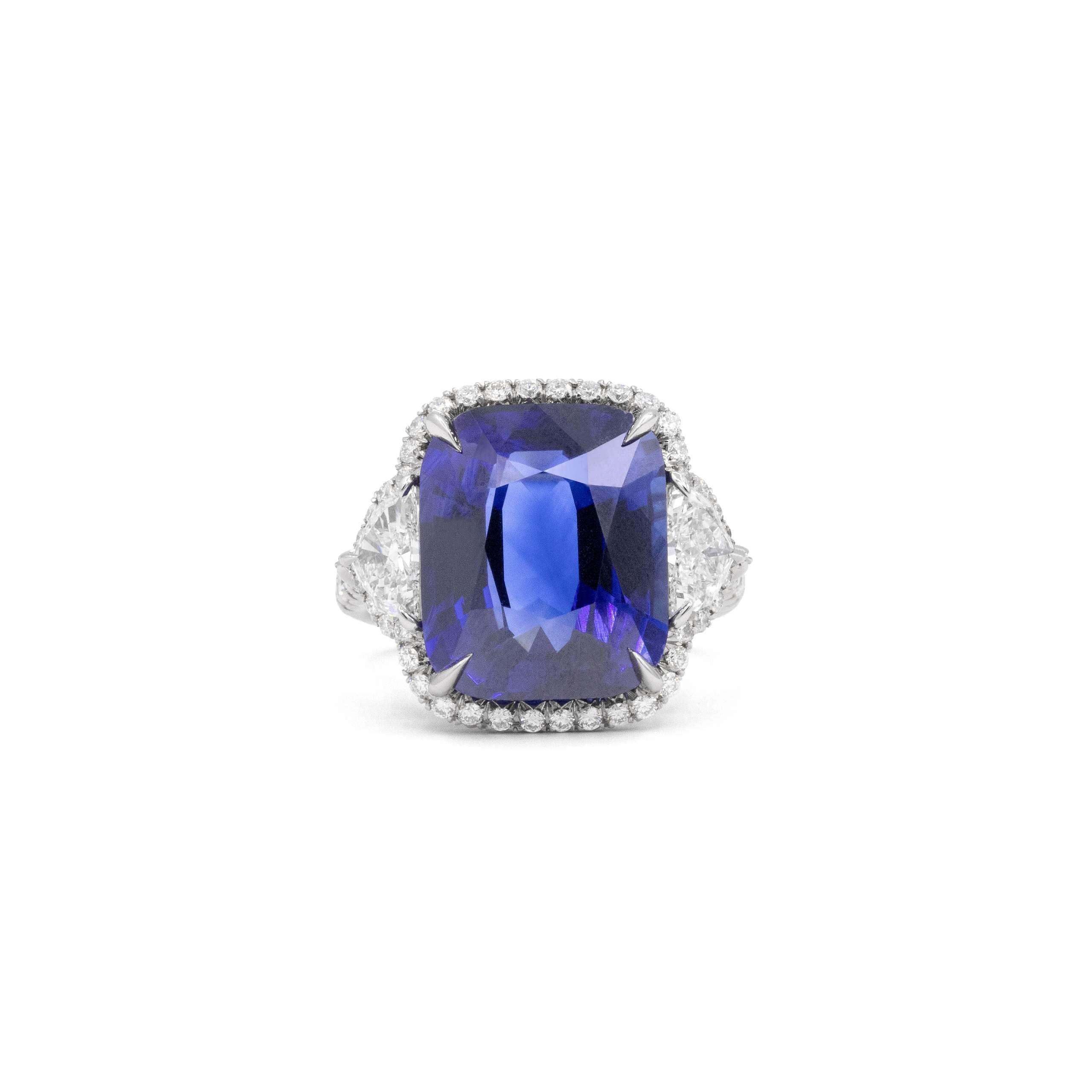 Blue Sapphire Ring from the Front