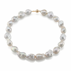 14K GOLD AND BAROQUE PEARL NECKLACE