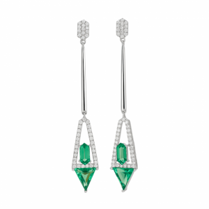 18K GOLD AND GREEN QUARTZ DROP EARRINGS