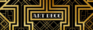 black and gold geometric, art deco design