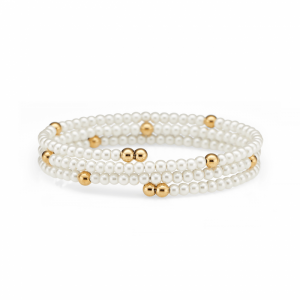 14K GOLD AND PEARL WRAP BRACELET