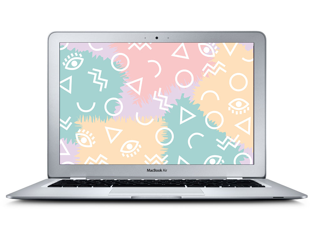 Pastel geometric patterned desktop wallpaper