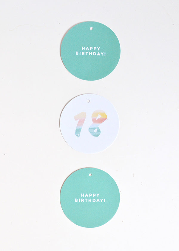 Printable age birthday gift tags | Make and Tell