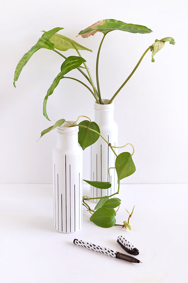 DIY upcycled bottle vase
