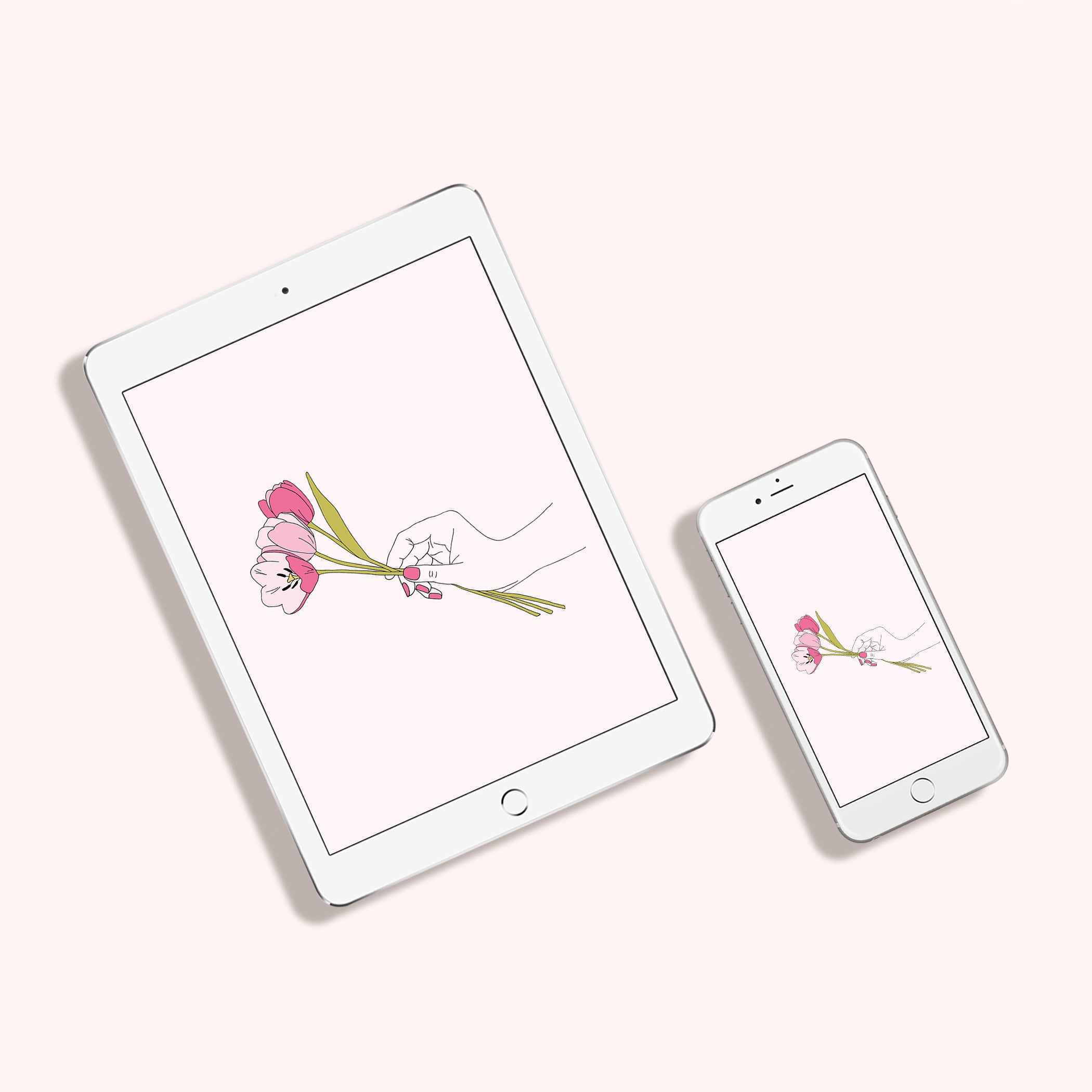 Hand holding flowers wallpaper - free download for desktop, iPad and iPhone