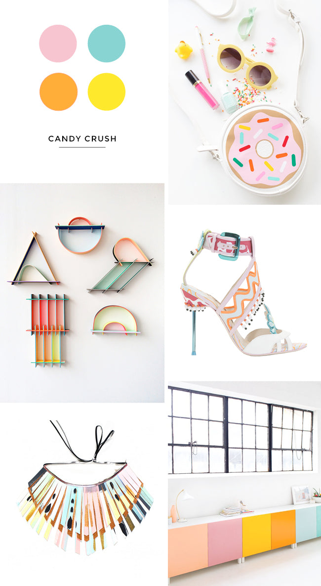 Candy pastel colour palette and mood board