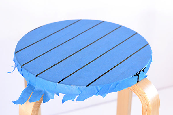 DIY grid stool makeover step 6