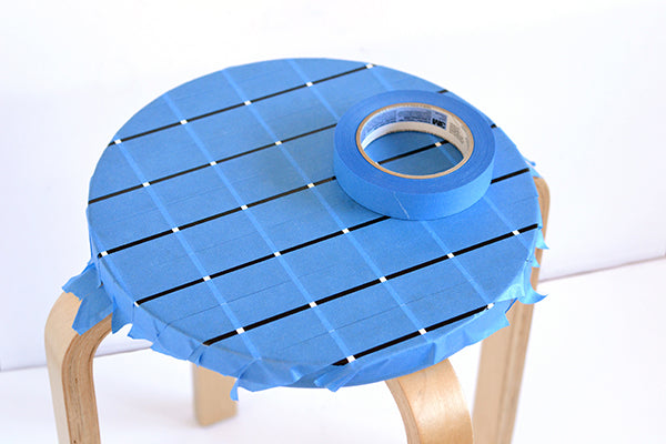 DIY grid stool makeover step 8