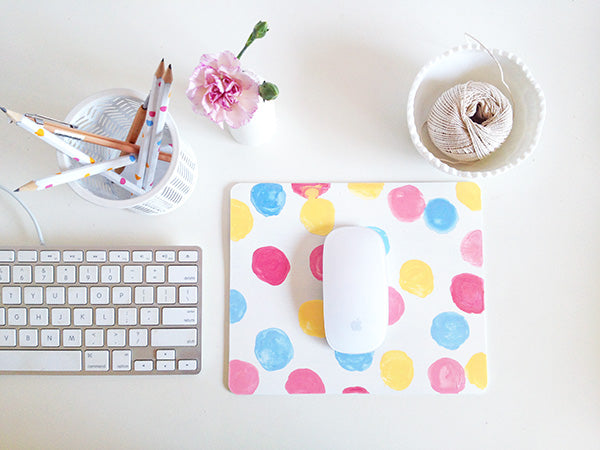 DIY confetti/polka dot mouse pad
