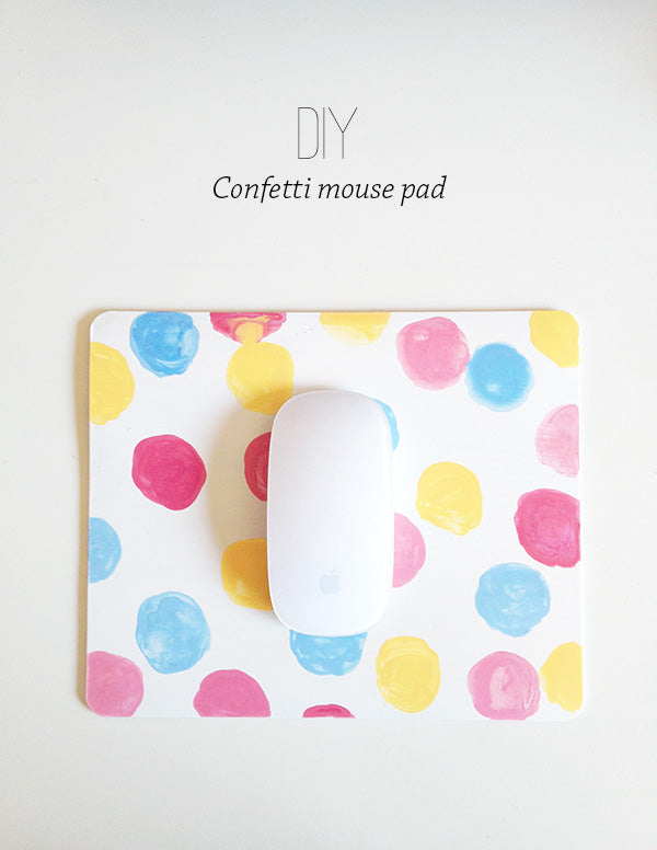 DIY confetti/polka dot mouse pad