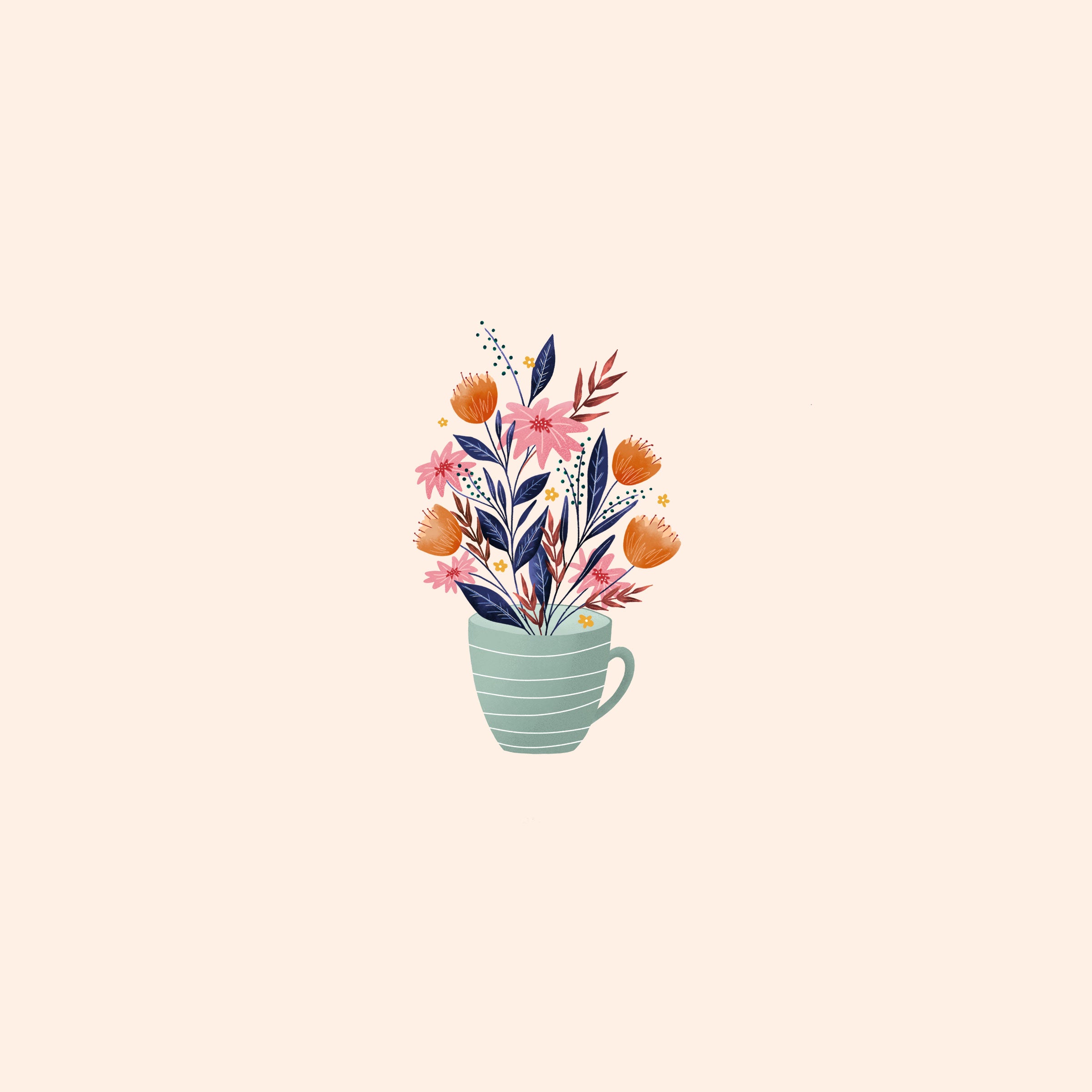 Cup of flowers desktop, phone and tablet wallpaper – makeandtell