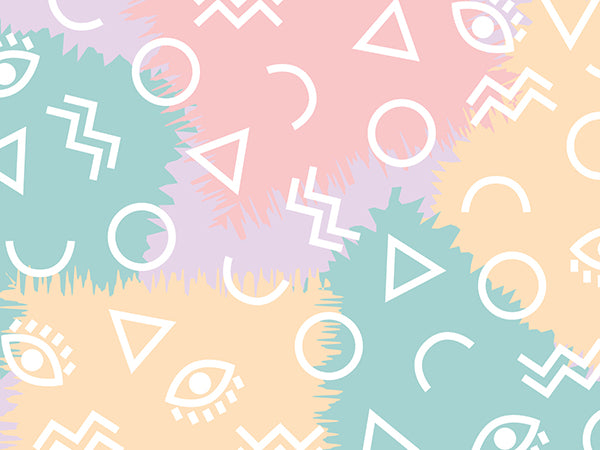 Pastel geometric patterned desktop wallpaper