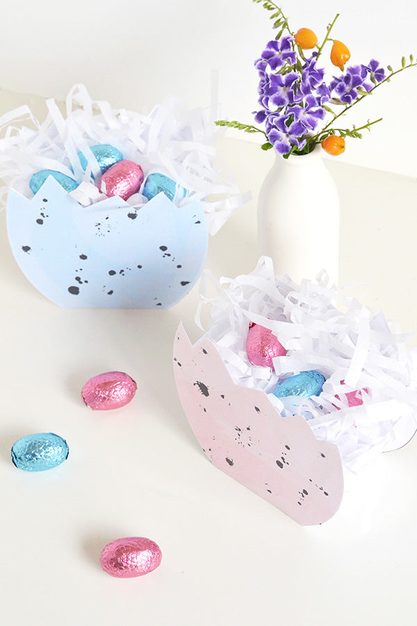 Printable speckled eggshell baskets | Make and Tell