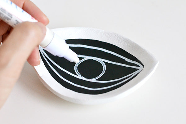 DIY eye shaped clay trinket dishes