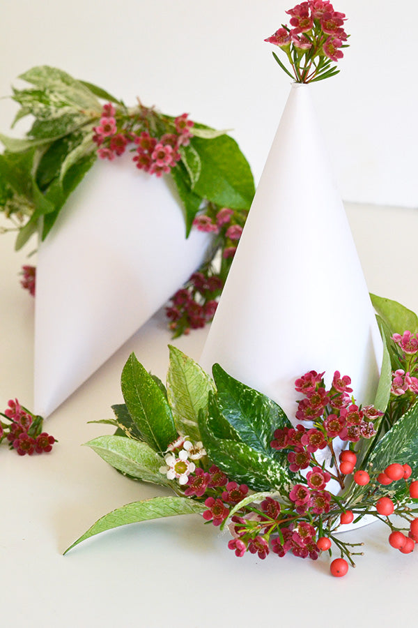 floral christmas party hats