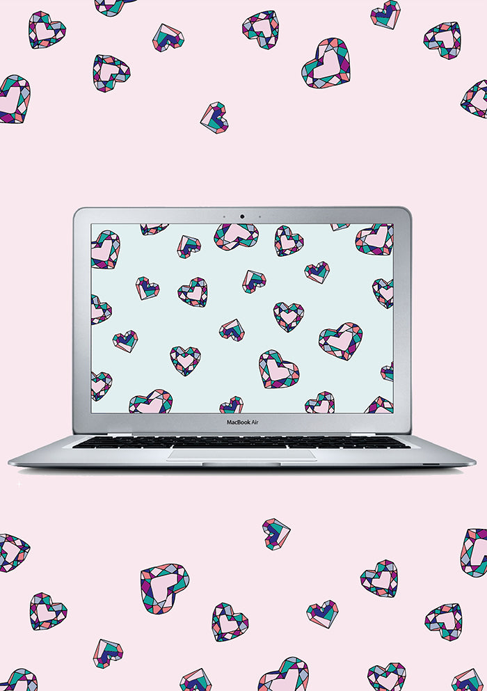 Jewel heart desktop and iPad free wallpaper download