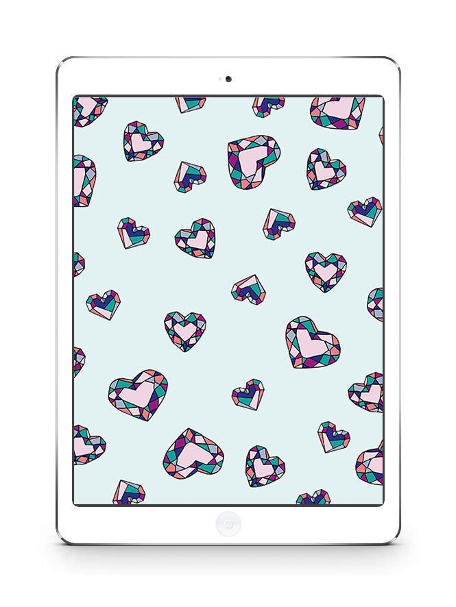 Jewel heart desktop and iPad free wallpaper download