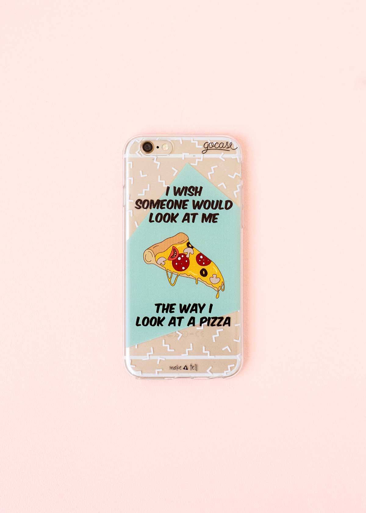Pizza phone case. Design by Make and Tell, available from Gocase