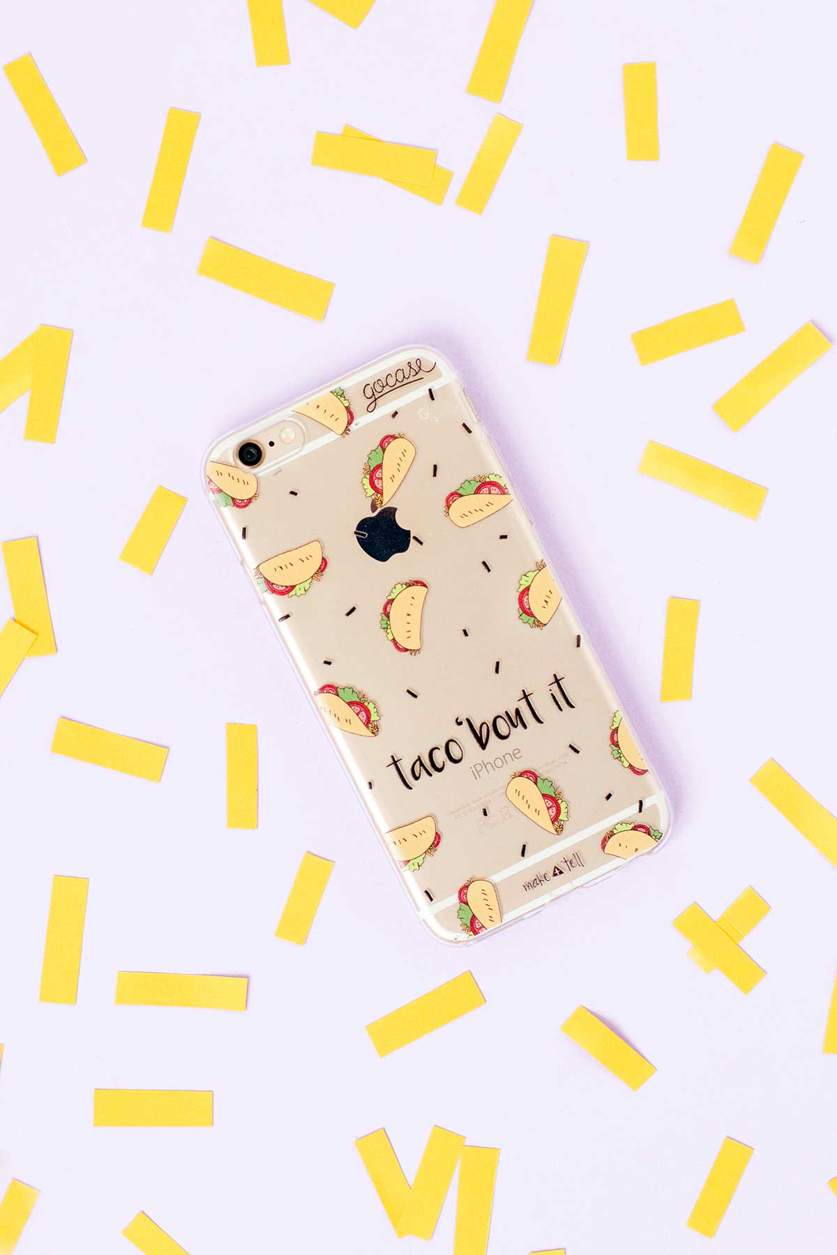 Taco 'bout it phone case. Design by Make and Tell, available from Gocase