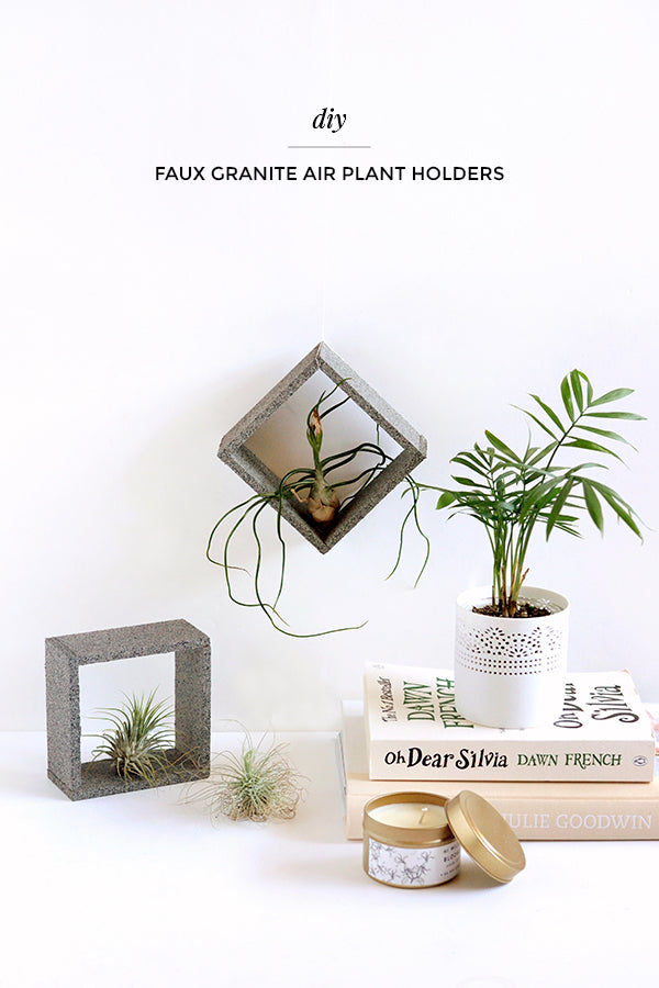 DIY faux stone air plant holders