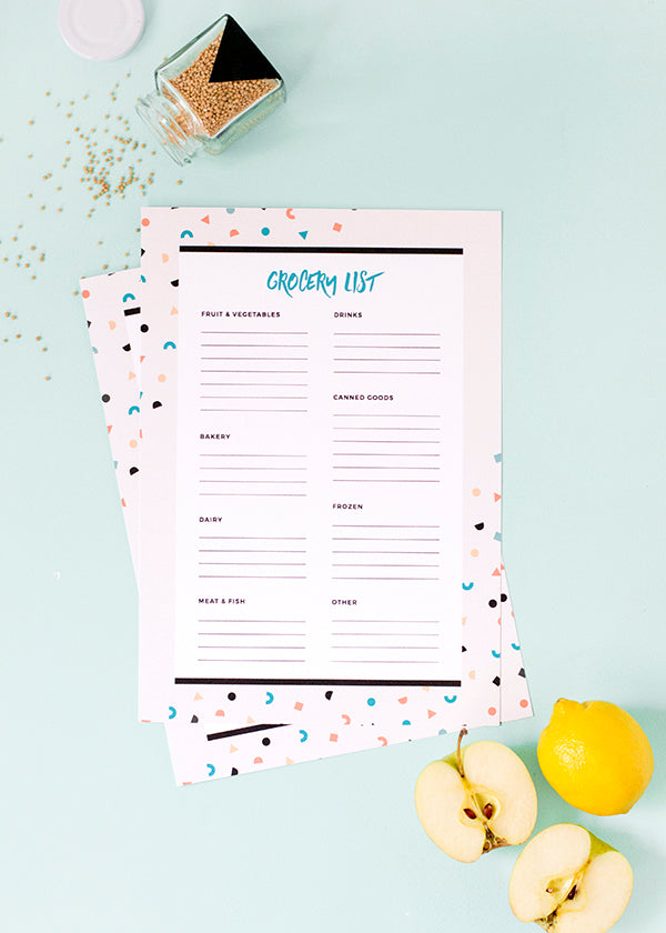 Grocery list printable - free with this month's newsletter!