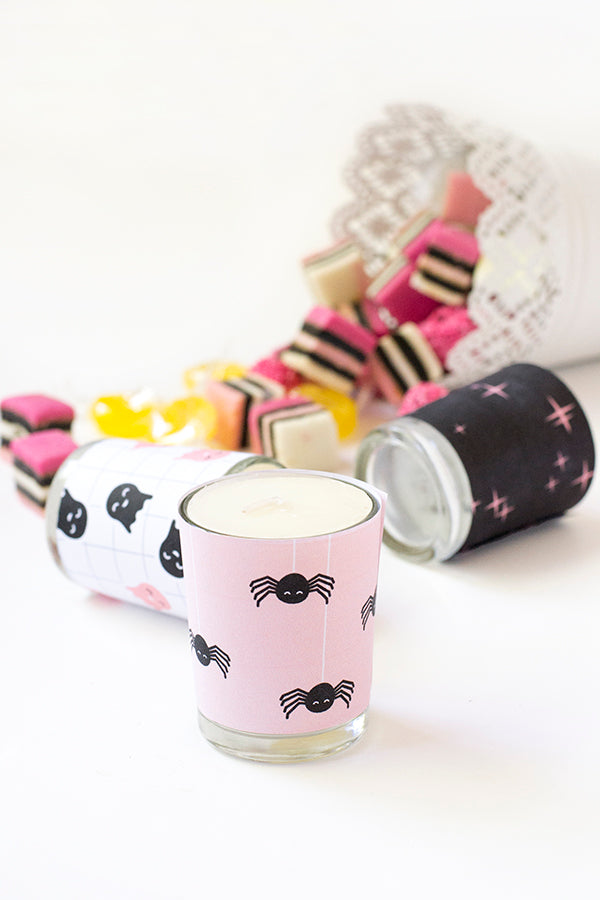 Halloween votive wraps with free printable