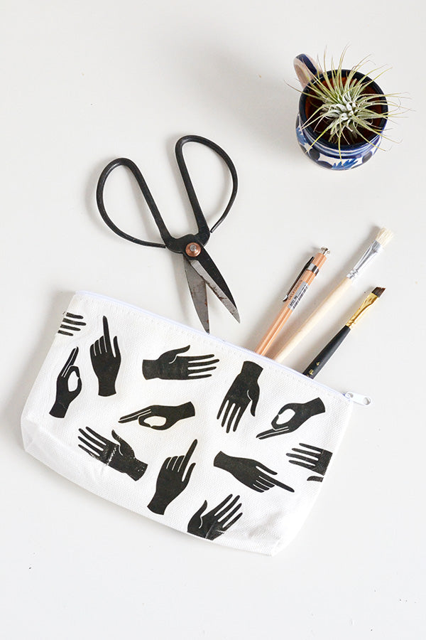 DIY hand print pencil case